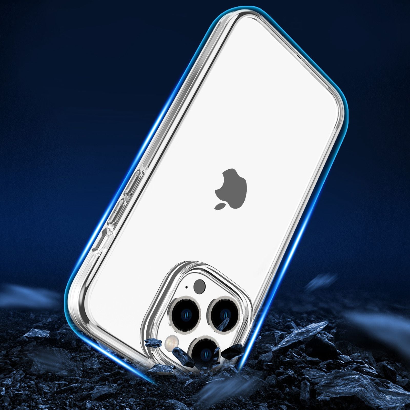 Transparent Phone Case for iPhone 15 Pro , Hard PC + Soft TPU Case Anti-collision Hybrid Cover - Transparent Transparent Phone Case for iPhone 15 Pro , Hard PC + Soft TPU Case Anti-collision Hybrid Cover - Transparent